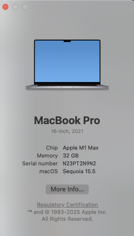 My MacBook Pro System Info